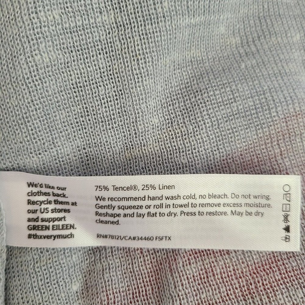 Eileen Fisher women Cardigan Straight Long Tencel Linen Rib grayish sz PM new - Picture 11 of 12